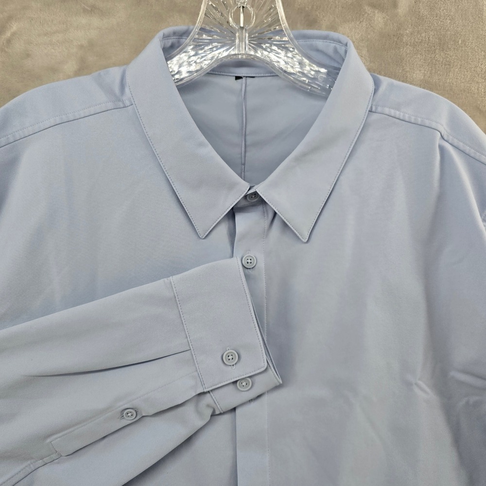 Lululemon Commission Shirt Mens XL Blue Performance Button Down Long Sleeve